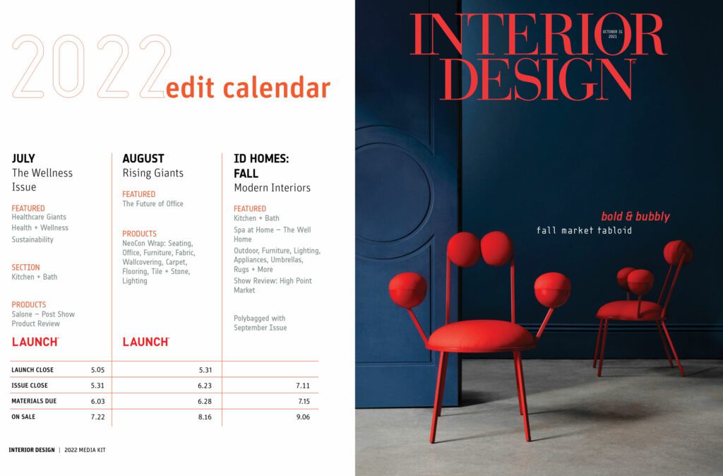 Interior Design Edit Calendar July-August 2022