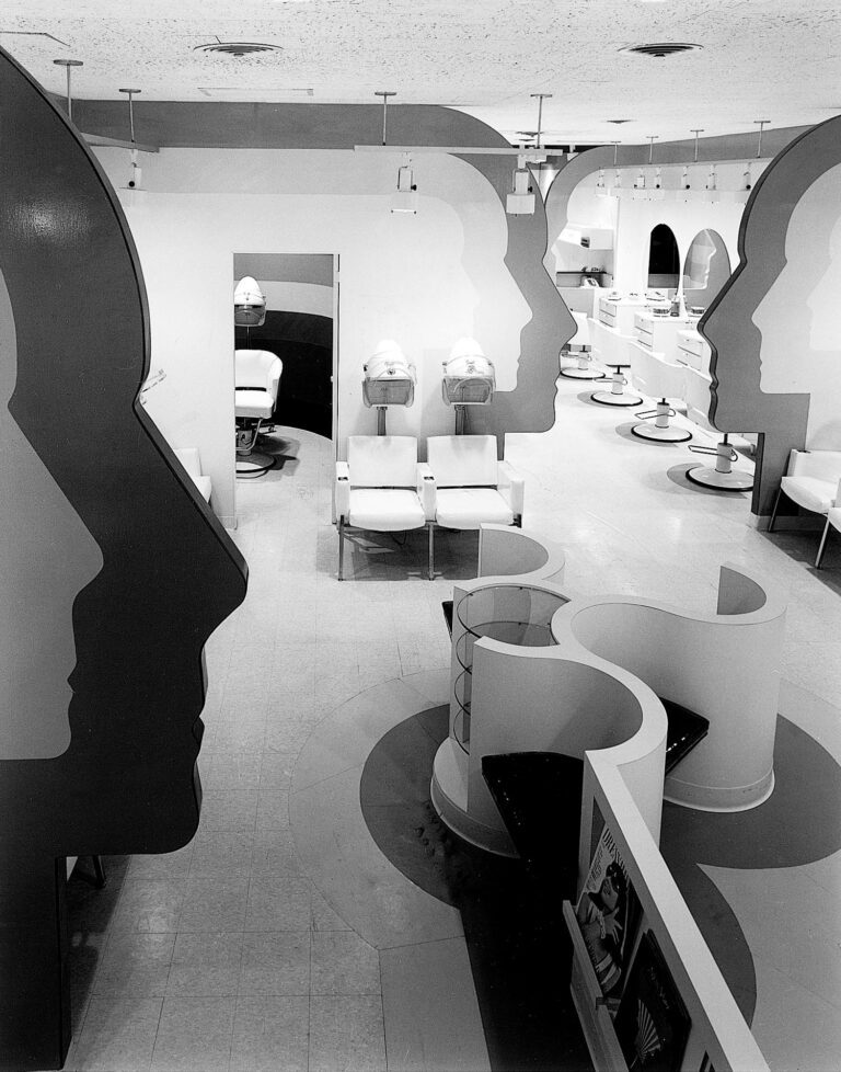1969 - The Metamorphosis beauty salon by Design Coalition's Alan Buchsbaum opens in Great Neck, New York.