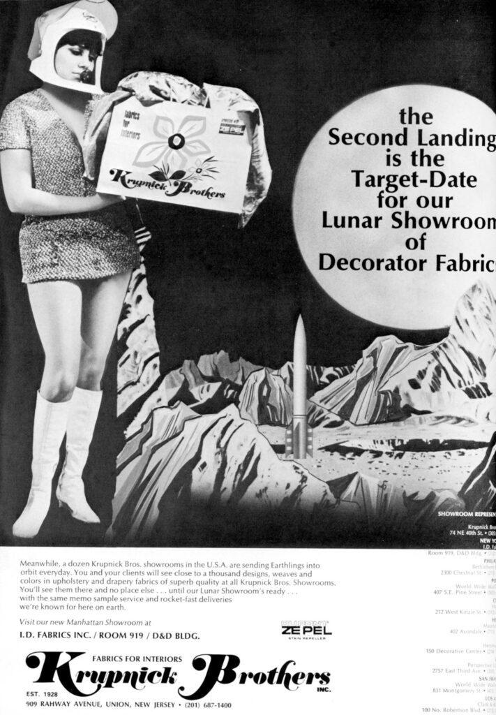 1969 - Fabrics are intended to send designers and their clients into orbit.