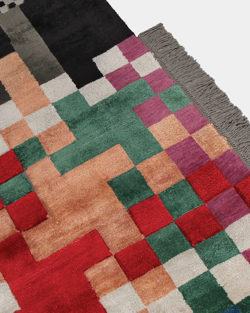 Mohamed Fares’s Pop rug hand-knotted of wool and bamboo silk.
