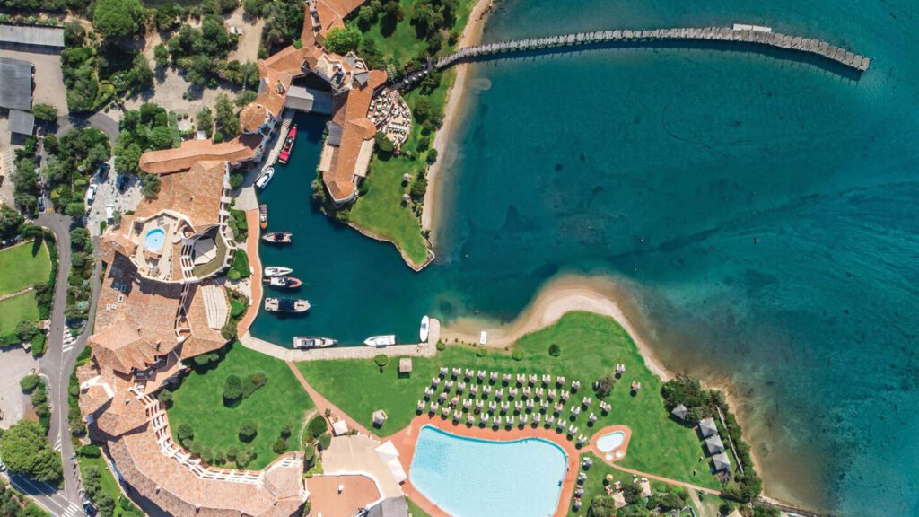 a birds eye view of the Olympic-size salt-water pool