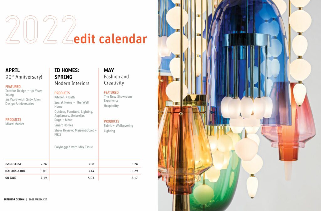 Interior Design Edit Calendar April-May 2022