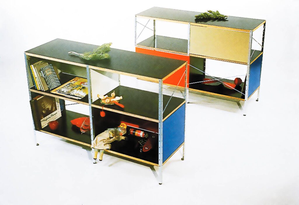 1950 - Charles and Ray Eames design storage units for Herman Miller.