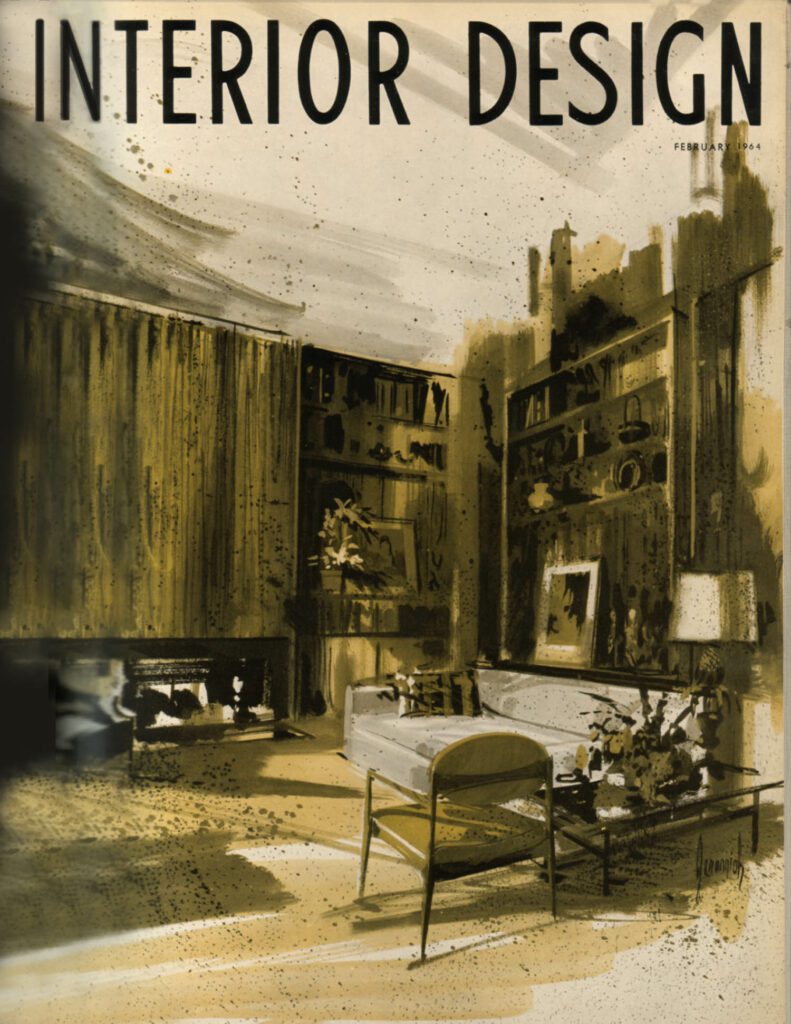 the cover of Interior Design's February 1964 issue