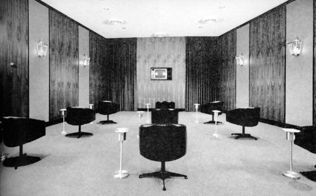 1967 - At the Blair Club in Silver Spring, Maryland, the TV room featured one ashtray per seat.