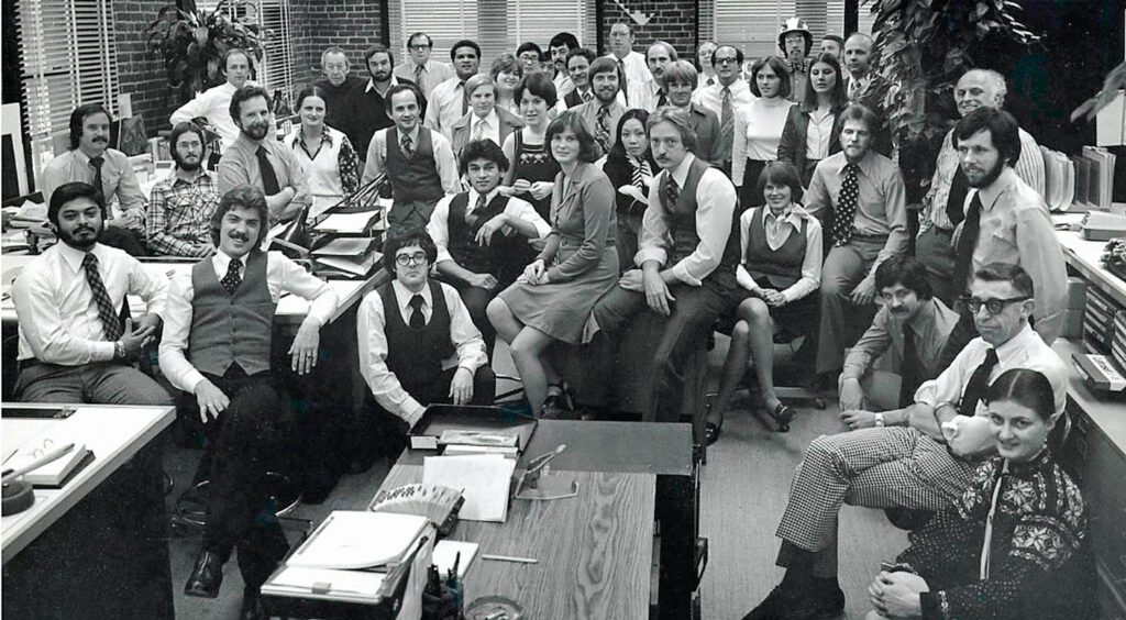 The San Francisco office staff in 1976.