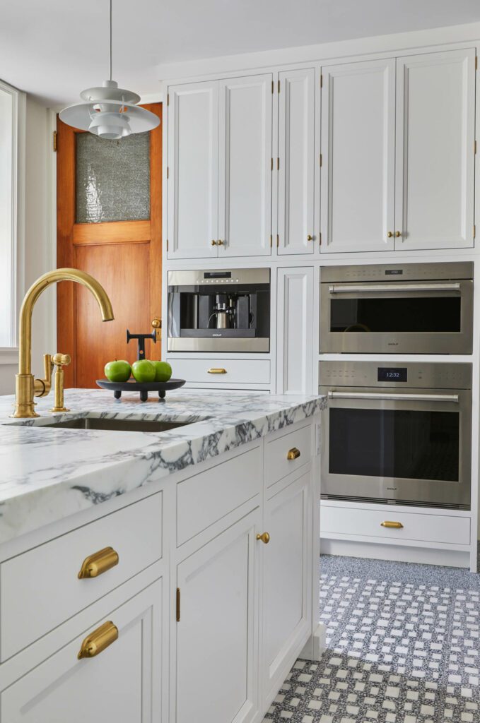 contemporary kitchen cabinetry is custom by Bilotta