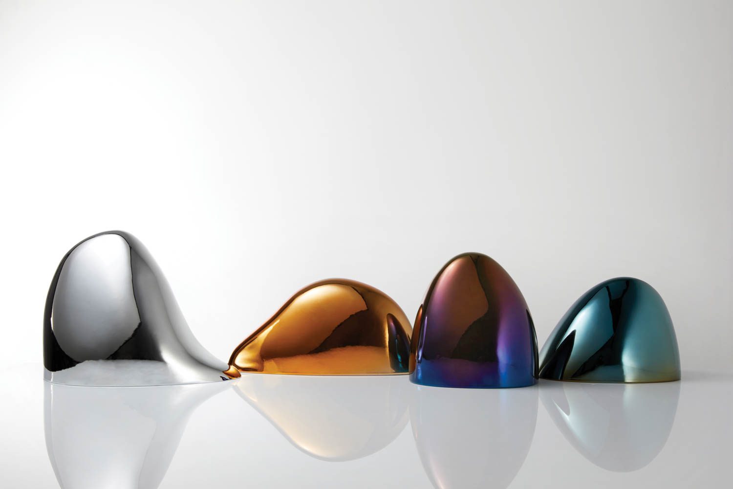 Gisela Colón’s Zenith limited-edition sculptures in metallic-coated porcelain by Bernardaud.