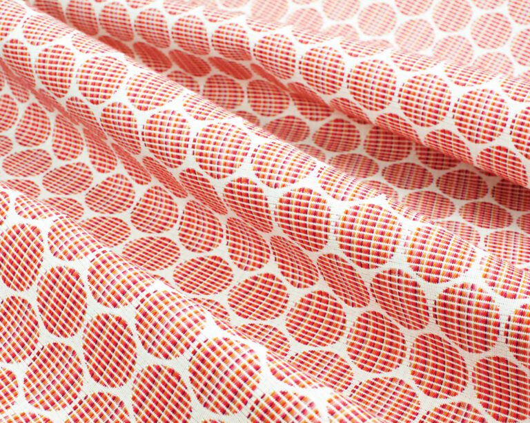 Centric upholstery in polyester and post-consumer recycled polyester by Mayer Fabrics.