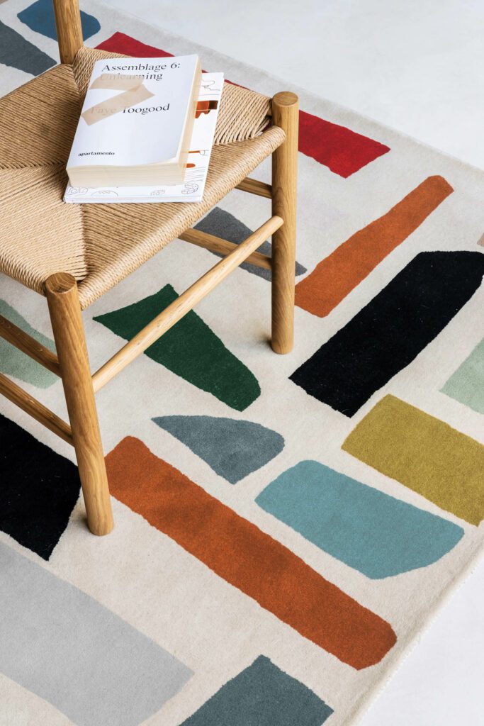 Nani Marquina and Clàudia Valsells’s Pieces kilim or hand-tufted rug in Afghan wool.