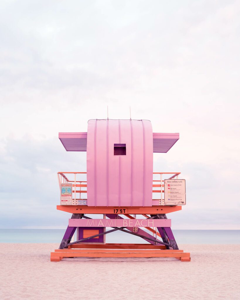 The cover of Lifeguard Towers: Miami, a forthcoming hardcover by Tommy Kwak, features this structure at the 17th Street beach by William Lane Architect, which prompted Kwak to document all 38 of the South Beach towers.